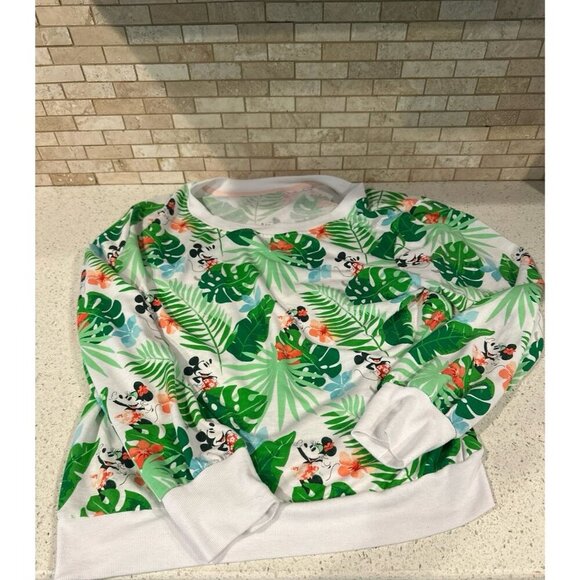Disney small world Mickey and Minnie tropical pull over sweatshirt - Picture 1 of 2